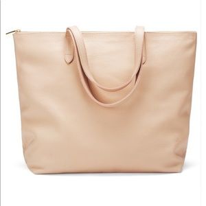 Cuyana Classic Leather Zipper Tote in Blush